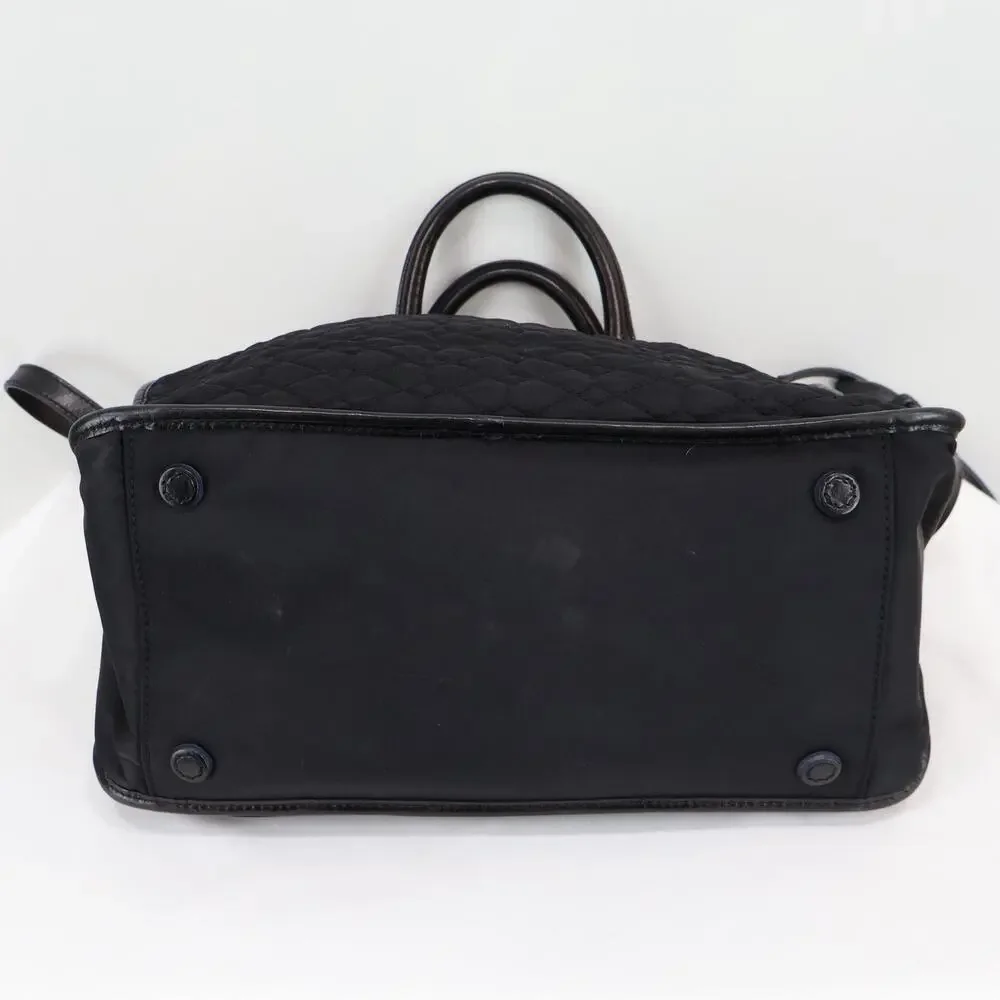 MZ Wallace Britt Black Diamond Quilted Bedford Nylon Handbag